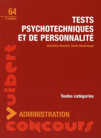 Couverture du livre « Tests psychotechniques et de personnalité (3e édition) » de Adeline Benoist aux éditions Vuibert