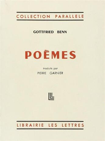 Couverture du livre « Poèmes » de Gottfried Benn aux éditions Rocher