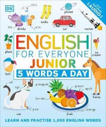 Couverture du livre « ENGLISH FOR EVERYONE JUNIOR: 5 WORDS A DAY » de  aux éditions Dorling Kindersley