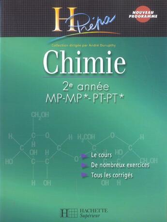 Couverture du livre « Chimie ; 2ème année mp-mp*-pt-pt* (édition 2004) » de Andre Durupthy aux éditions Hachette Education