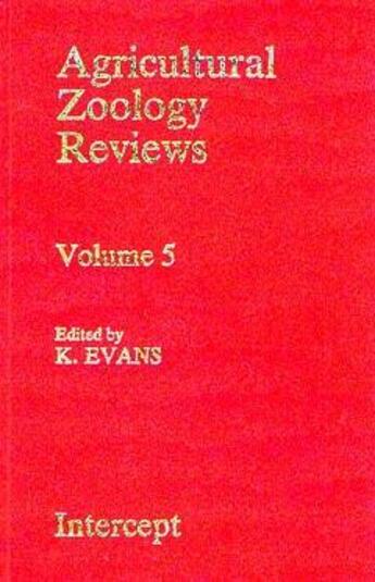 Couverture du livre « Agricultural zoology reviews t.5 » de Evans aux éditions Intercept