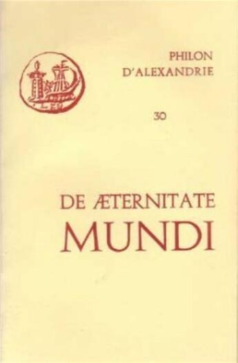 Couverture du livre « De aeternitate mundi » de Philon D'Alexandrie aux éditions Cerf