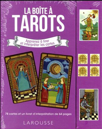 Couverture du livre « La boîte à tarots ; apprenez à tirer et interpréter les cartes » de Liz Dean et Melissa Launay aux éditions Larousse