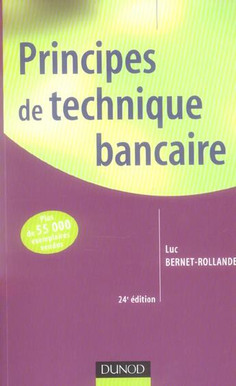 Couverture du livre « Principes De Technique Bancaire (24e Edition) » de Luc Bernet-Rollande aux éditions Dunod
