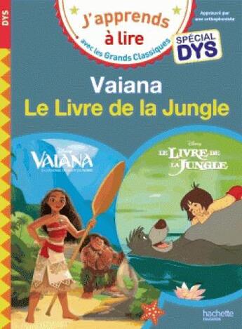 Couverture du livre « Vaiana/le livre de la jungle - special dyslexie » de Collectif Disney aux éditions Hachette Education