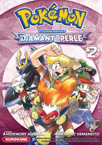 Couverture du livre « Pokémon ; la grande aventure - Diamant Perle Platine Tome 2 » de Hidenori Kusaka et Satoshi Yamamoto aux éditions Kurokawa