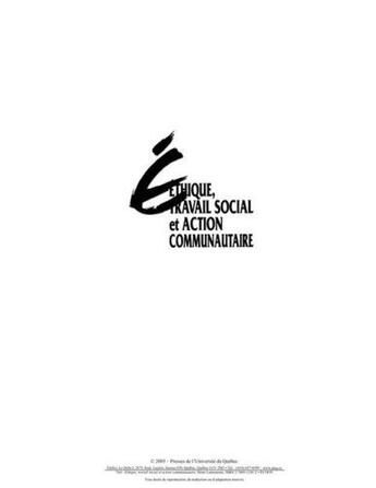 Couverture du livre « Éthique, travail social et action communautaire » de Henri Lamoureux aux éditions Pu De Quebec