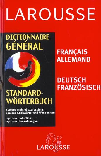 Couverture du livre « Dictionnaire General Francais-Allemand Allemand-Francais » de  aux éditions Larousse