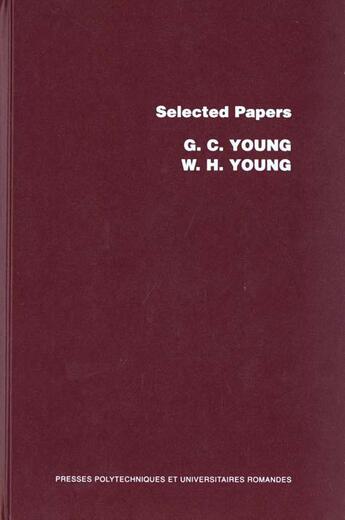 Couverture du livre « Selected papers of g.c y » de Young aux éditions Ppur
