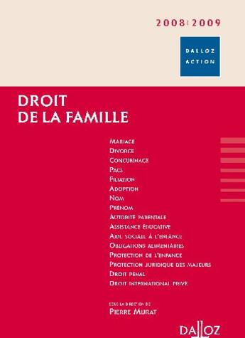 Couverture du livre « Droit de la famille (édition 2008/2009) » de Pierre Murat aux éditions Dalloz