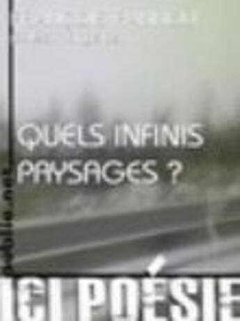 Couverture du livre « Quels infinis paysages ? » de Francois Rannou aux éditions Publie.net