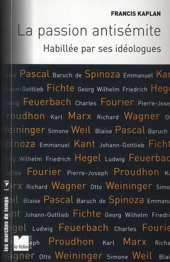 Couverture du livre « La passion antisémite ; habillée par ses idéologues » de Francis Kaplan aux éditions Felin