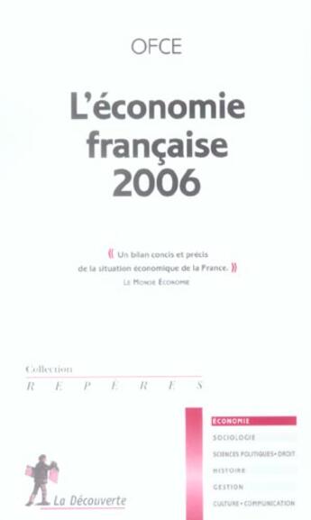 Couverture du livre « L'Economie Mondiale 2006 » de Ofce et Fnsp aux éditions La Decouverte