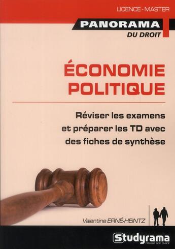 Couverture du livre « Économie politique » de Valentine Erne-Heintz aux éditions Studyrama