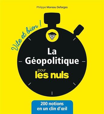 Couverture du livre « La géopolitique pour les nuls » de Moreau Defarges P. aux éditions First