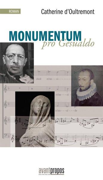 Couverture du livre « Monumentum pro Gesualdo » de Catherine D' Oultremont aux éditions Avant-propos