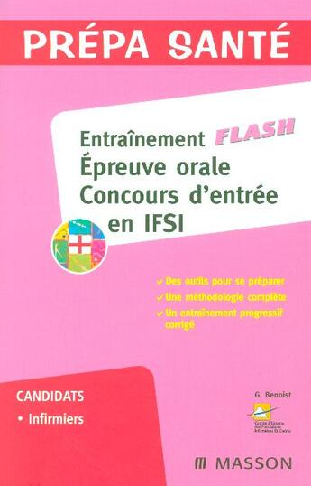 Couverture du livre « Entrainement flash epreuve orale concours d'entree en ifsi » de  aux éditions Elsevier-masson