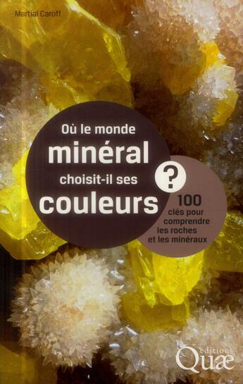 Couverture du livre « Où le monde minéral choisit il ses couleurs? 100 clés pour comprendre les roches et les minéraux » de Martial Caroff aux éditions Quae