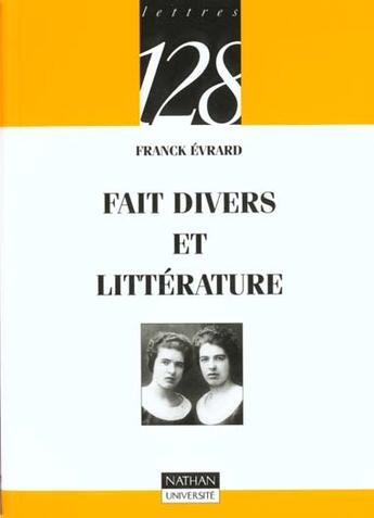 Couverture du livre « Litterature Et Faits Divers » de Franck Evrard aux éditions Nathan