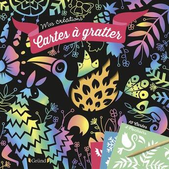 Couverture du livre « Cartes a gratter pochoirs » de Alice De Page aux éditions Grund