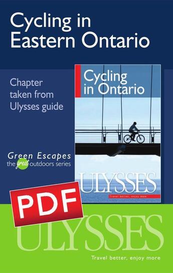 Couverture du livre « Cycling in Eastern Ontario » de John Lynes aux éditions Ulysse