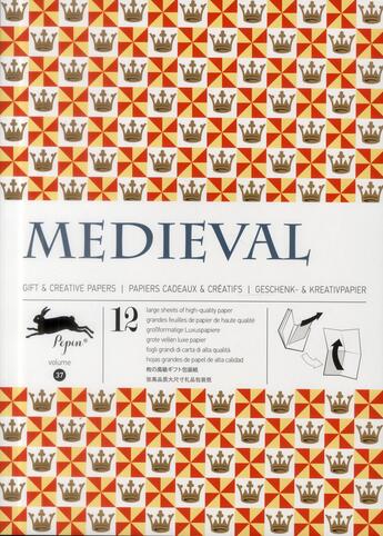 Couverture du livre « PAPIERS CADEAUX T.37 ; medieval ; 12 grandes feuilles de papiers cadeaux créatifs de haute qualité » de Pepin Van Roojen aux éditions Pepin