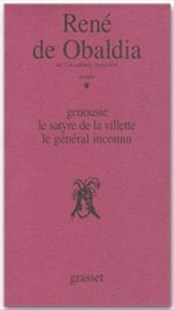 Couverture du livre « Théâtre Tome 1 » de Obaldia Rene aux éditions Grasset