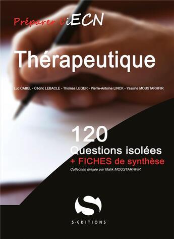 Couverture du livre « Préparer l'iECN : Thérapeutique : Niveau1 » de Luc Cabel et Thomas Leger aux éditions S-editions