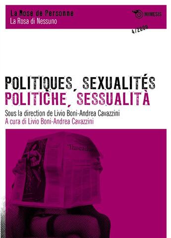 Couverture du livre « Politiques, sexualités » de  aux éditions Mimesis