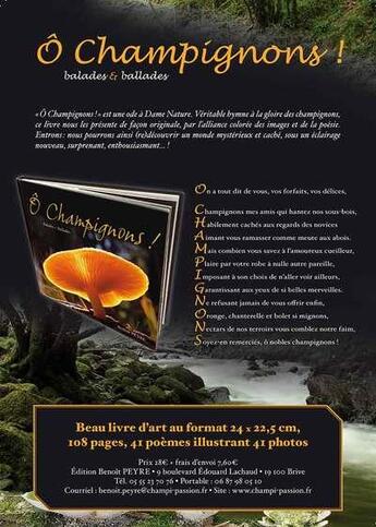 Couverture du livre « Ô champignons ! balades et ballades » de Benoit Peyre aux éditions Benoit Peyre