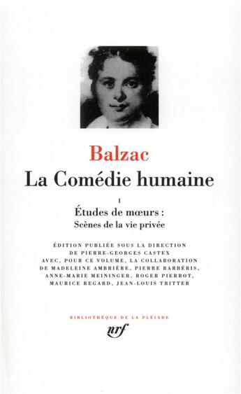 Couverture du livre « La comédie humaine Tome 1 » de Honoré De Balzac aux éditions Gallimard