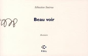 Couverture du livre « Beau voir » de Sébastien Smirou aux éditions P.o.l
