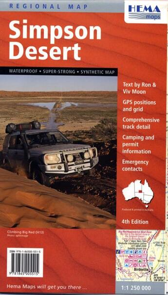 Couverture du livre « Simpson desert waterproofnorth t.-south aus.-queensland » de  aux éditions Hema