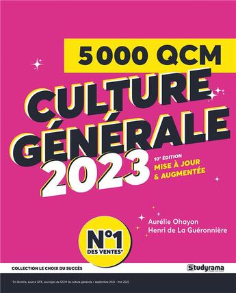 Couverture du livre « 5000 qcm de culture generale 2022-2023 » de Ohayon aux éditions Studyrama