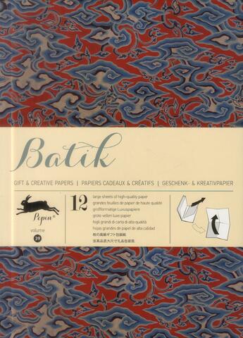 Couverture du livre « PAPIERS CADEAUX T.39 ; batik ; 12 grandes feuilles de papiers cadeaux créatifs de haute qualité » de Pepin Van Roojen aux éditions Pepin