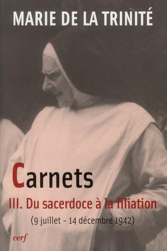 Couverture du livre « Du sacerdoce à la filiation » de Marie De La Trinite aux éditions Cerf