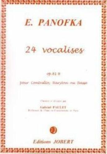 Couverture du livre « Panofka vocalises t.2 ; op 81b 24 » de Panofka aux éditions Jobert