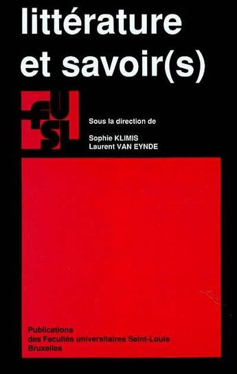Couverture du livre « Litterature et savoir(s) » de  aux éditions Pu De Saint Louis