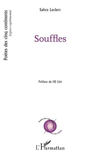 Couverture du livre « Souffles » de Sahra Leclerc aux éditions L'harmattan