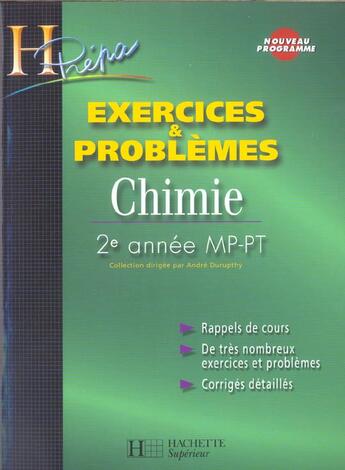 Couverture du livre « Exercices et problemes ; mp, pt » de Durupthy Odile aux éditions Hachette Education