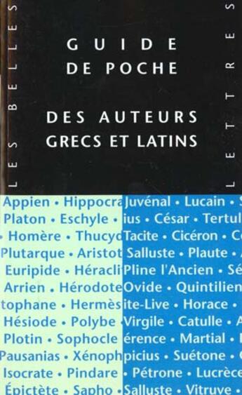 Couverture du livre « Guide de poche des auteurs grecs et latins » de Dauzat/Desclos aux éditions Belles Lettres