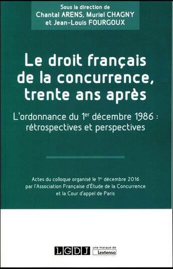 Couverture du livre « Le droit français de la concurrence, trente ans après » de  aux éditions Lgdj