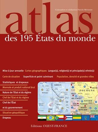 Couverture du livre « Atlas des 195 états du monde » de Merienne aux éditions Ouest France