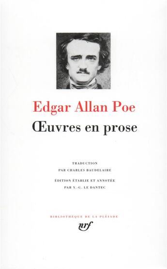 Couverture du livre « Oeuvres en prose » de Edgar Allan Poe aux éditions Gallimard