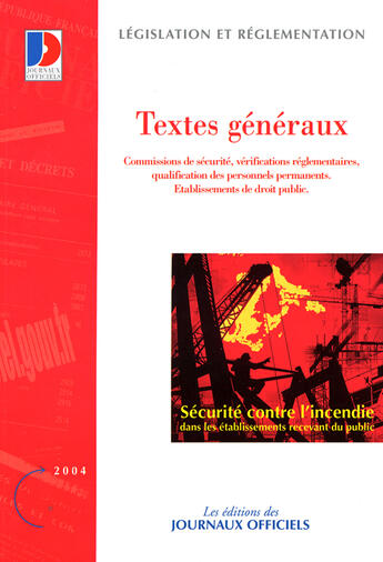 Couverture du livre « Textes generaux » de  aux éditions Documentation Francaise
