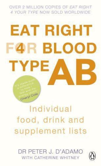 Couverture du livre « Eat Right for Blood Type AB » de Peter J. D' Adamo aux éditions Penguin Books Ltd Digital