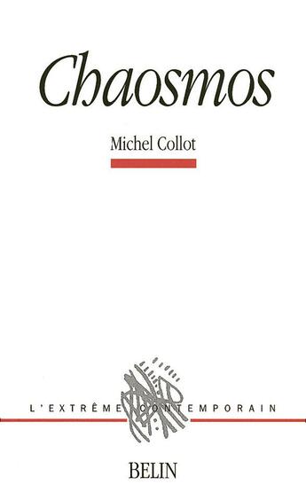 Couverture du livre « Chaosmos (poemes) » de Collot aux éditions Belin