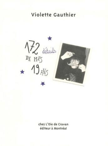 Couverture du livre « 172 détails de mes 19 ans » de Violette Gauthier aux éditions L'oie De Cravan