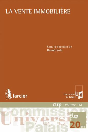 Couverture du livre « La vente immobilière » de Benoit Kohl aux éditions Larcier