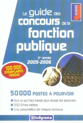 Couverture du livre « Le guide des concours de la fonction publique (édition 2005-2006) » de  aux éditions Studyrama
